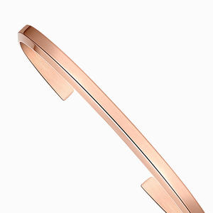 <span class=keywords><strong>กำไล</strong></span>ข้อมือสแตนเลสรูปตัวซีปรับได้สำหรับผู้ชายผู้หญิงแฟชั่นสไตล์ยุโรปและอเมริกันสีโรสโกลด์แบบเรียบ - Product Image 4