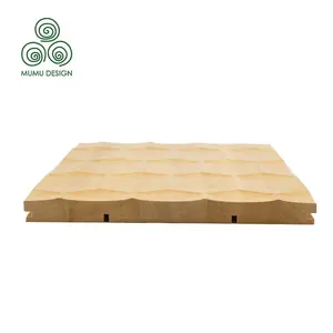MUMU מותאם אישית ייחודי לוח עץ רשת תקרת פנל גבוהה סוף עץ ציפוי קיר עבור קיר לבנים