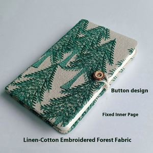 Carnet portable à couverture rigide pour étudiants, format A5/A6 pratique, broderie en tissu, petit carnet mignon, journal intime - Product Image 5