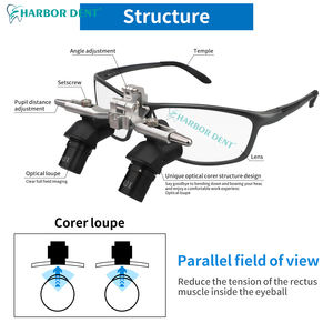 4X 5X <span class=keywords><strong>6X</strong></span> <span class=keywords><strong>Dental</strong></span> 48 ° Ergo Loupes Zoom lenti di ingrandimento chirurgico a distanza di lavoro regolabili strumenti di ingrandimento odontoiatria - Product Image 3