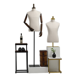 Tienda de ropa escaparate de lino maniquí masculino <span class=keywords><strong>Torso</strong></span> soporte medio cuerpo <span class=keywords><strong>hombres</strong></span> traje maniquí para hombre traje de mesa masculino maniquí - Product Image 2