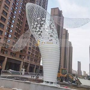 Escultura Art Deco de Acero Inoxidable Pulido Personalizada ANW061 para Proyectos de Ingeniería de Decoración Comercial y Exterior, Hecho en China - Product Image 4