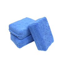 Bleu violet gris nettoyage polissage polissage éponge mousse tampon bloc carré microfibre cire applicateur pour Auto détaillant soin de voiture