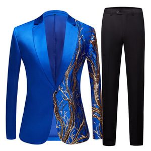 Superventas, traje de rendimiento de seda de alta calidad <span class=keywords><strong>con</strong></span> lentejuelas y un solo botón, traje de chaqueta para <span class=keywords><strong>hombre</strong></span>, moda Sehe - Product Image 4