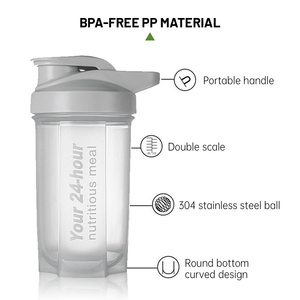 Fonware مخصصة بسعة كبيرة ، صالة رياضية لزجاجة شاكر خالية من مادة BPA خلاط بروتين بلاستيك أواني شرب - Product Image 3