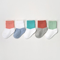 Nouvelles chaussettes pour bébés et tout-petits, style coréen, color-block, respirantes, non-constrictrices, sans couture, tricotées, pour les âges 0-6 ans