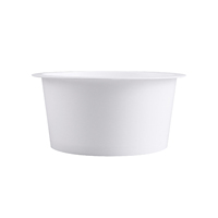 Pot à dessert jetable en plastique IML blanc de 235 ml pour porridge de nid d'oiseau, emballage alimentaire avec couvercle