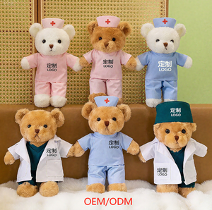Gấu bông đồ chơi y tế OEM bán buôn, chất liệu bông PP, có thể tùy chỉnh logo, hình bác sĩ và y tá, thú nhồi bông mềm mại - Product Image 3