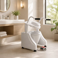 Rehausseur de siège de toilette rechargeable avec base stable pour les soins quotidiens de la salle de bain des personnes âgées