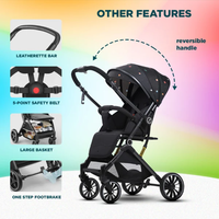 Vente en gros d'usine, poussette bébé de luxe en coton de haute qualité, légère, pliable, réversible, en acier inoxydable