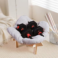 SUREWALHOME Lit hamac surélevé pour chat en bois, avec un lit moelleux et chaud, meuble pour chat en bois compatible avec un tapis à gratter pour chat