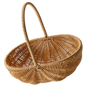 Cestino per il pane 15 pollici per bambini vuoto regalo da Golf ovale grande Rattan cotone corda con tavolo e coperchio in fibra Hotel Picnic Play - Product Image 1