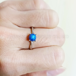 <span class=keywords><strong>Anillo</strong></span> de <span class=keywords><strong>Zafiro</strong></span> Estrella para Mujer y <span class=keywords><strong>Hombre</strong></span>, <span class=keywords><strong>Anillo</strong></span> de Plata Esterlina 925, <span class=keywords><strong>Anillo</strong></span> de Corindón Azul de Talla Redonda Creado en Laboratorio - Product Image 3