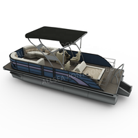 Allsea boat factory vente directe 6m 20 pieds maison flottante villa de mer en aluminium maison ponton bateau avec moteurs hors-bord