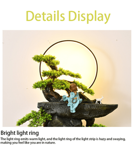 <span class=keywords><strong>Fontaine</strong></span> rocheuse d'inspiration zen CHENYISHI avec lumières LED bonsaï et éléments décoratifs idéale pour les espaces de vie intérieurs - Product Image 5