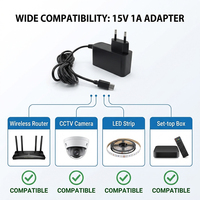 Adaptateur secteur AC/DC 15V 1A 1000mA Chuangkesheng d'origine, 100-240V AC vers 15V DC, certifié CE FCC RoHS