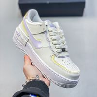 AF1 Shadow Air Force Macaron Jelly Original Pur, Patchwork Démonté, Unisexe, Léger, Semelle Épaisse, Polyvalent, Cuir Pleine Fleur