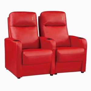 Sillón Reclinable de Cine Kaixiang AL002, Silla de Cine de Cuero Rojo con Reposabrazos para Asientos VIP - Product Image 1