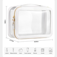 Grande trousse de maquillage transparente, trousse de toilette imperméable, blanche, polyvalente, organiseur de cosmétiques de voyage