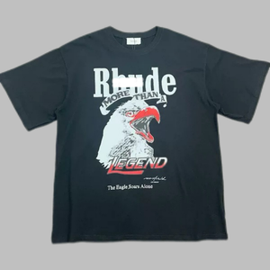 T-shirt unisexe léger à manches courtes 100 % coton, imprimé drapeau léopard montagne lever de soleil, style RHU tendance, 230g, streetwear - Product Image 1