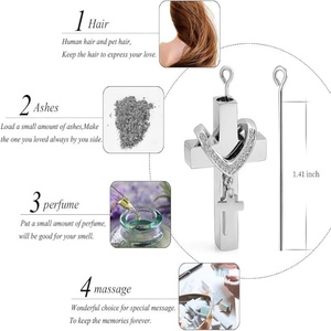 Collana con Urna Croce per le ceneri per le donne uomini commemorativa cremazione gioielli urna ciondolo collana ricordo gioielli per la persona cara - Product Image 5