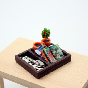 Ensemble d'outils de jardinage miniatures pour maison de poupée, boîte en bois, pelle, bêche, râteau, accessoires pour plantes en pot et graines - Product Image 2