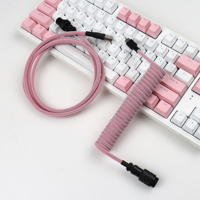 Kabel Gulung Tipe-C untuk Keyboard dan Mouse Gaming dengan Pengisian Cepat 3A, Konduktor Tembaga Murni, Selubung Nilon