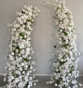 Y-HOA058 Purple Horn Shape Flower <b>Arch</b> Backdrop Artificial Flower <b>Arch</b> Silk <b>Wedding</b> <b>Arch</b> with Flowers Wed Event Decor - Product Image 2