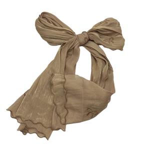 Zifeng Ome, los más vendidos, pañuelos étnicos, transpirable, estampado de isla fresca, crepé bordado, bufanda con lazo de seda brillante - Product Image 5