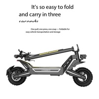 Scooter électrique pliable tout-terrain pour adultes 1200W, batterie 48V 18.2Ah, vitesse maximale de 55 km/h, avec double amortisseur