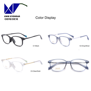 Lunettes de vue rétro Ptolemy 48 style monture intégrale anti-lumière bleue en acétate ultra pur, confortables, dorées et transparentes, taille 50-18-145 - Product Image 3