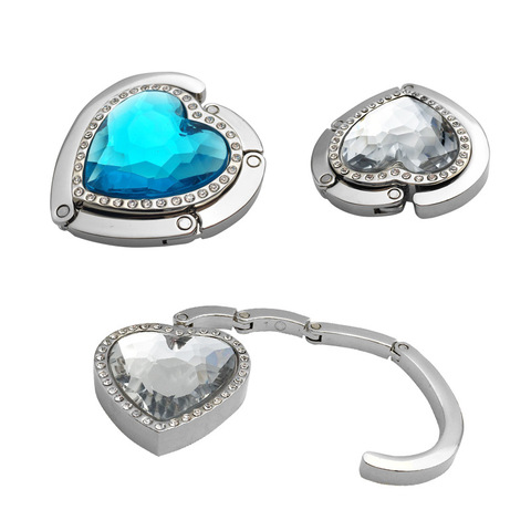 Custom  Round Metal Desk Hook Holder Unique Foldable Hook Zinc Alloy Wallet Handbag Storage Table Purse Hook
