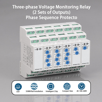 CNTD CDV6-6D8N 2 Set Output Relay Pemantau Tegangan Tiga Fasa Pelindung Urutan Fasa 127-265VAC 8A IP20 Pelindung Epoksi