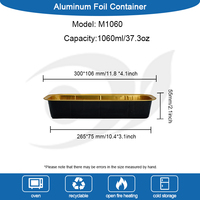 Foil Tray Box Aluminum 1060mm Foil Containers Black Gold 300*106*55mm Rectangular Tray for Aluminum Foil Containers