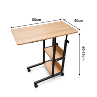 Table portable pour ordinateur portable, bureau d'ordinateur réglable en hauteur avec étagères de rangement, poste de travail flexible pour la maison et le bureau