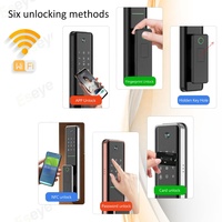 Eseye OEM/ODM Tuya App remoto Wifi Cerradura Inteligente NFC Cerradura de puerta inteligente automática con cámara 6068 Código de mortaja electrónica