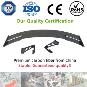 Carbon Fiber Rear <strong>Spoiler</strong> Racing High Wing with Hole Cut <strong>Spoiler</strong> Wing for Audi TTS TTRS 2018 up - Product Image 2