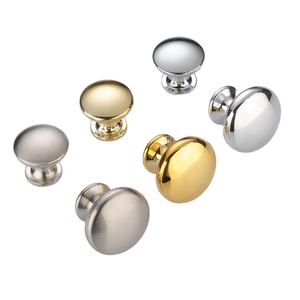Black Nickel Satin Zamak Metal Zinc <b>Knobs</b> Furniture Accessories Wardrobe Round Handle - Product Image 1