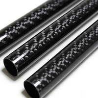 Tube en fibre de carbone 3K de grand diamètre, personnalisable, léger et haute résistance, pour tige de détecteur de métaux ED