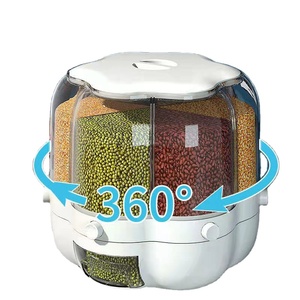 Cereal storage jar food grade kitchen tool classification rotatable rice bucket cereal storage box
