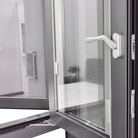 Fenêtre à double vitrage en aluminium à battants français avec persiennes