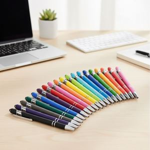 Stylo tactile multifonction 2-en-1 à bille et pointe souple, personnalisable avec logo, en métal – Nouveauté promotionnelle très demandée - Product Image 2