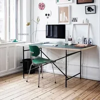 Bureau rectangulaire en bois massif, pieds en acier inoxydable, pour conférence, écriture et étude, vente en gros directe d'usine, fabricant OEM