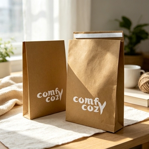 Bolsa de Papel Kraft Blanca con Logotipo Impreso Personalizado, Bolsa de Papel Kraft Marrón con Impresión Blanca para Empaque - Product Image 1