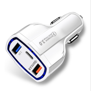 Dual Usb Qc3.0 Snel Opladen Autolader 12-24V <span class=keywords><strong>3</strong></span>.5a Draadloze Type-C Voor Elektrische Auto 'S Snellader Type <span class=keywords><strong>2</strong></span> - Product Image 1