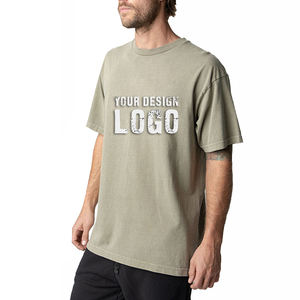 T-shirt Homme Américain Tendance en Coton Lavé à Manches Courtes, Coupe Ample, Couleur Unie, Grande Taille, Style Sportif Estival - Product Image 2