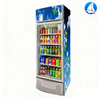 Congélateur vertical pour boissons, réfrigérateur à porte vitrée, refroidisseur visi-cooler à air, usage commercial, équipement de réfrigération pour boissons