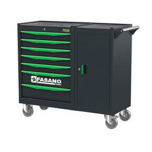 Fasano Tools 7 <b>Drawer</b> Rolling Tool Cabinet With Lockable Door And Casters For <b>Workshop</b> Storage - Product Image 2