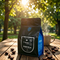 Sacs à café personnalisés en aluminium alimentaire réutilisables avec fermeture éclair, fond plat, anti-odeur, 340G 500G
