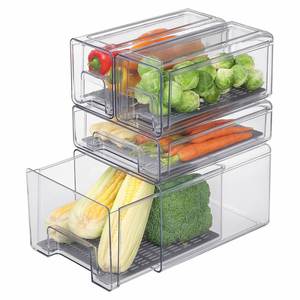PET Factory Custom Logo Fridge Vegetable Food Storage <b>Container</b> Box 14pcs Set Household Fruit Food Storage Box - Product Image 1